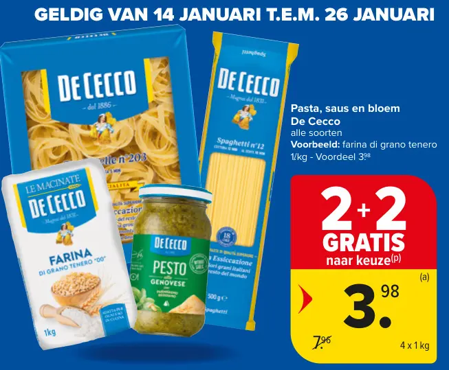 Promotie: Pasta, saus en bloem