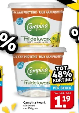 Aanbieding: Campina milde kwark