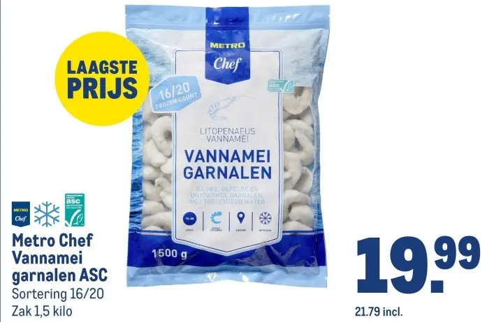 Aanbieding: Vannamei garnalen ASC
