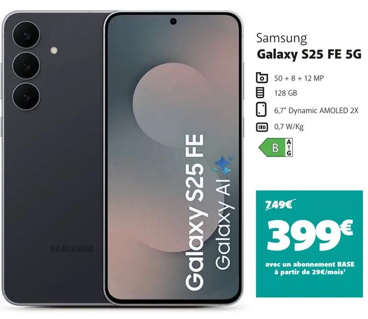 Offre: Samsung Galaxy S25 FE 5G