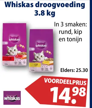 Aanbieding: Whiskas droogvoeding