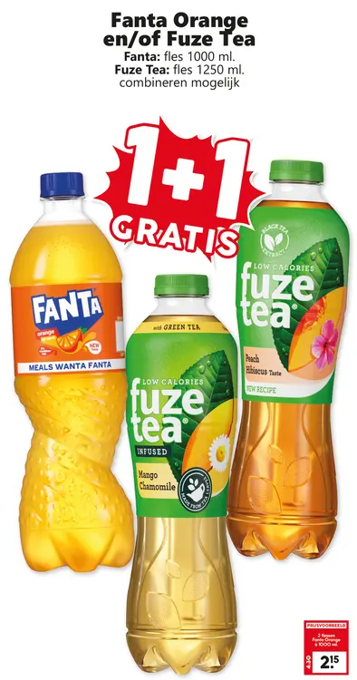 Aanbieding: Fanta Orange & Fuze Tea
