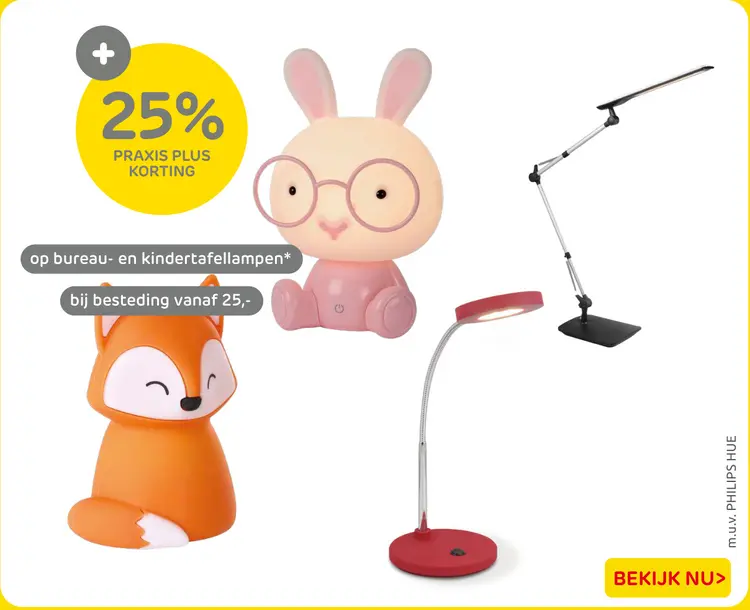 Aanbieding: Bureau- en kindertafellampen