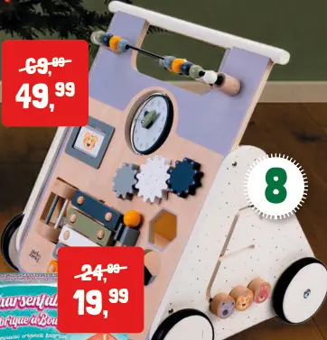 Aanbieding: Houten Loopwagen Jack & Jacky