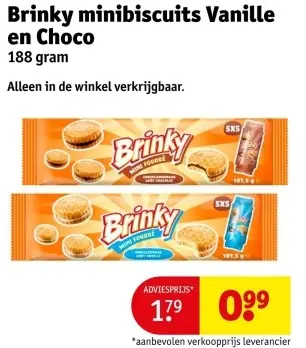 Aanbieding: Brinky minibiscuits Vanille en Choco