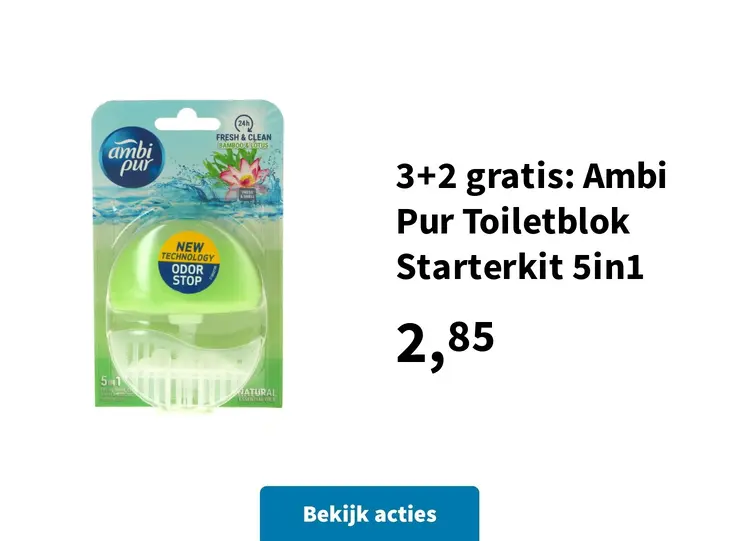 Promotie: 3+2 gratis: Ambi Pur Toiletblok Starterkit 5in1