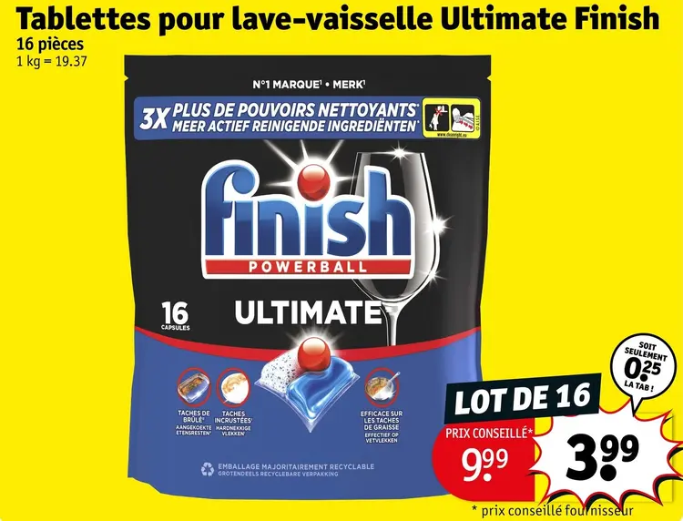 Offre: Tablettes pour lave-vaisselle Ultimate