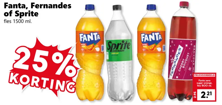 Aanbieding: Fanta, Fernandes of Sprite
