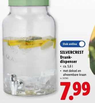 Promotie: SILVERCREST Drankdispenser