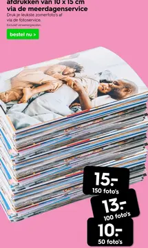 Aanbieding: afdrukken van 10 x 15 cm via de meerdagenserv
