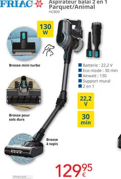 Offre: Aspirateur balai 2 en 1 Parquet/Animal