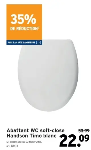 Offre: Abattant WC soft-close