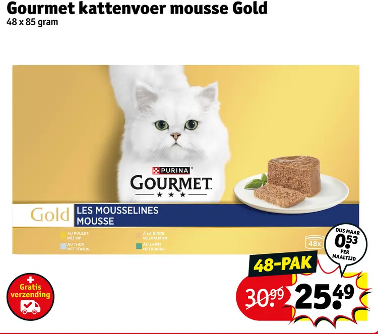 Aanbieding: Gourmet kattenvoer mousse Gold