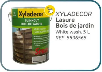 Offre: Lasure xyladecor bois de jardin spray white wash satin 5l