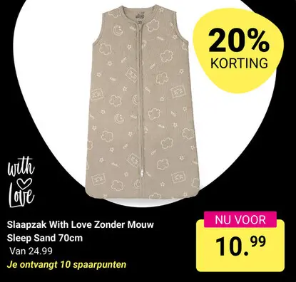 Aanbieding: Slaapzak With Love Zonder Mouw Sleep Sand