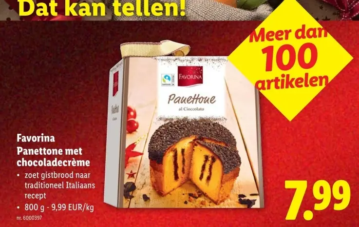Promotie: Panettone met chocoladecrème