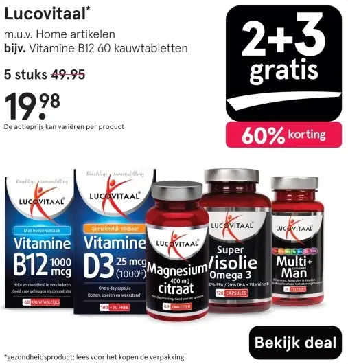 Aanbieding: Vitamine B12 60 kauwtabletten