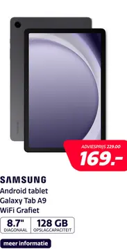 Aanbieding: Samsung Galaxy Tab A9 WiFi 8,7I 128GB Grafiet