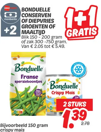 Bonduelle conserven of diepvries groenten of maaltijd