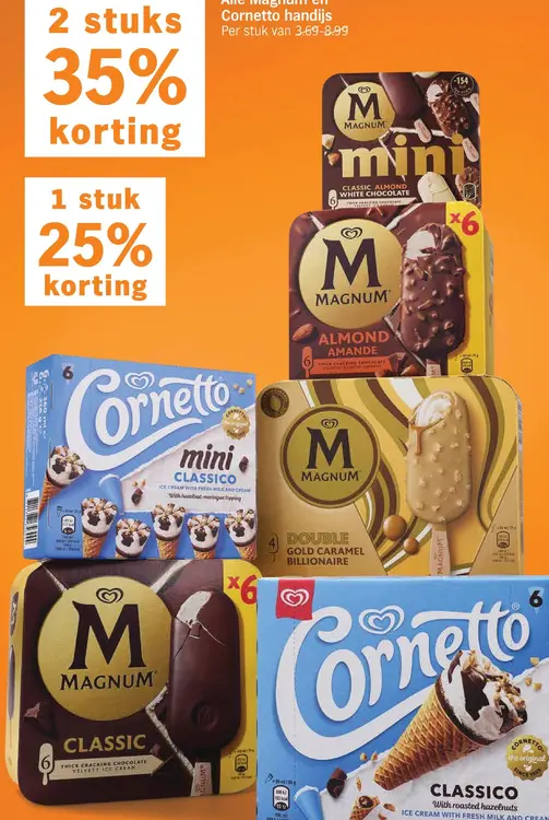 Aanbieding: Magnum en Cornetto handijs