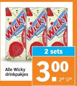 Aanbieding: Wicky drinkpakjes