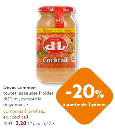 Offre: Les sauces froides
