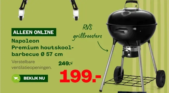 Aanbieding: Premium houtskool-barbecue Ø 57 cm