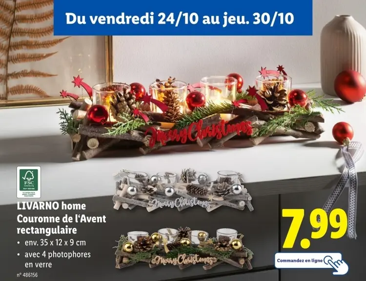 Offre: Couronne de l'Avent rectangulaire