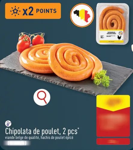 Offre: Chipolata de poulet, 2 pcs
