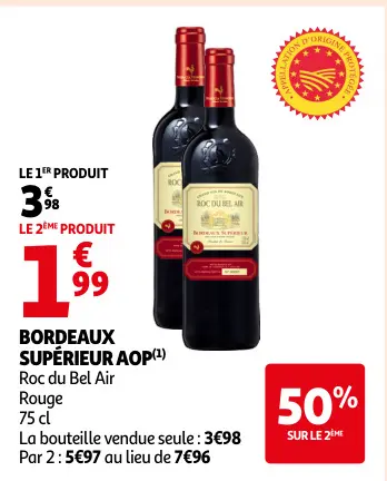 Offre: Roc du Bel Air Bordeaux Supérieur AOP Rouge