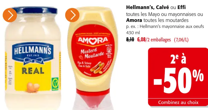 Offre: Mayo, mayonnaises ou moutardes
