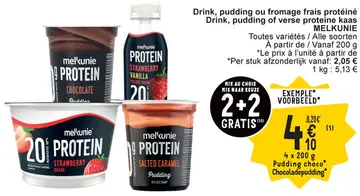 Aanbieding: Drink, pudding ou fromage frais protéiné / Drink, pudding of verse proteine kaas
