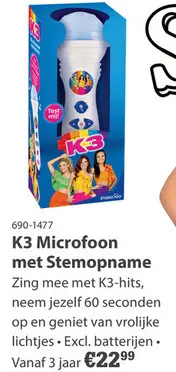 Aanbieding: K3 Microfoon met Stemopname
