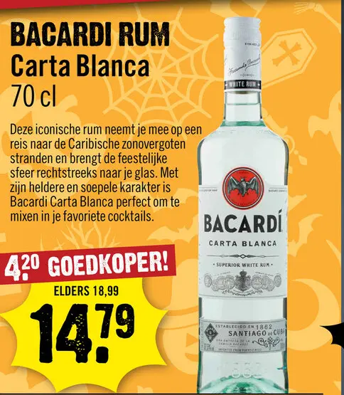 Aanbieding: BACARDI RUM Carta Blanca