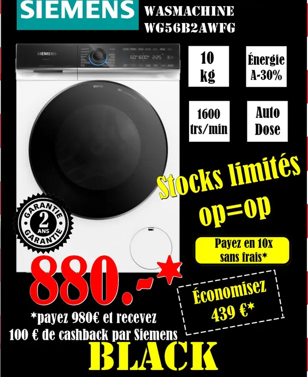 Aanbieding: Wasmachine wg56b2awfg