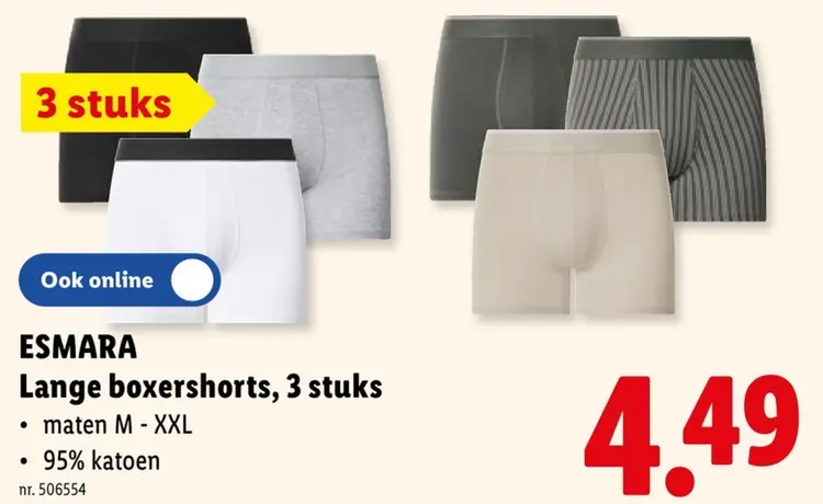 Promotie: Lange boxershorts