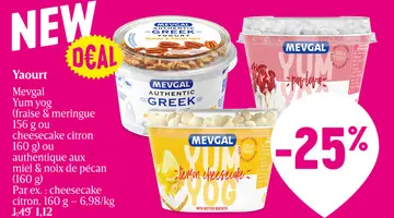 Offre: Yaourt Mevgal Yum yog