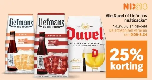 Aanbieding: Alle Duvel or Liefmans multipacks