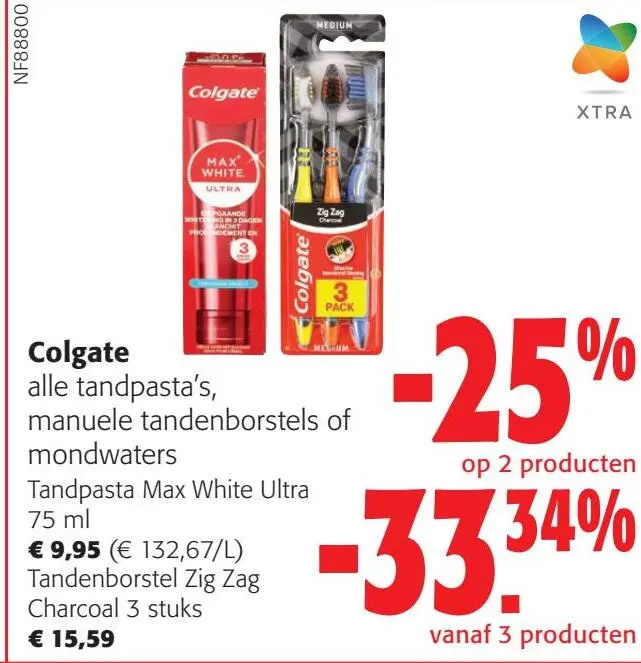 Aanbieding: Colgate alle tandpasta's, manuele tandenborstels of mondwaters
