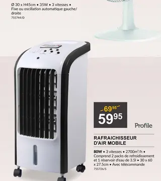 Offre: Rafraichisseur d'air mobile