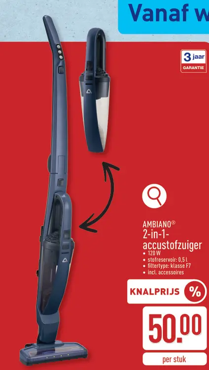 Promotie: 2-in-1-accustofzuiger