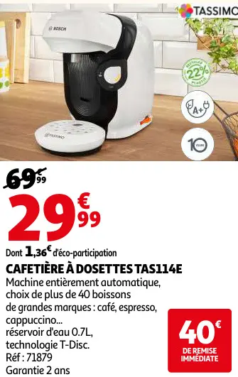 Promotie: Cafetière à dosettes tas114e