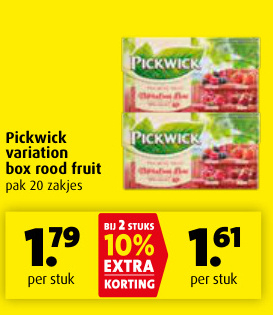 Aanbieding: Pickwick variation box rood fruit