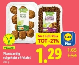 Aanbieding: Plantaardig rulgehakt of falafel