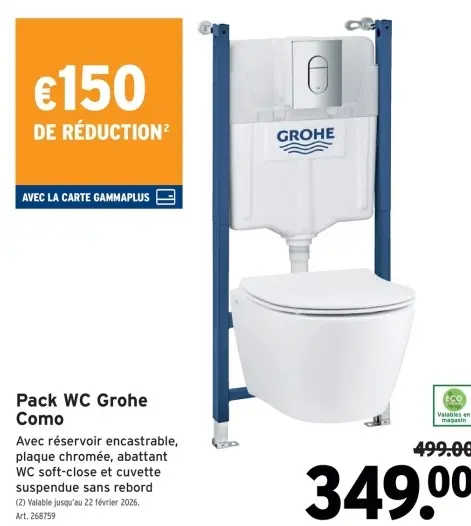 Offre: Pack WC Grohe Como