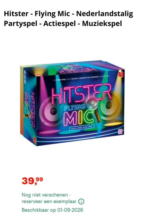Aanbieding: Hitster - Flying Mic - Nederlandstalig Partys