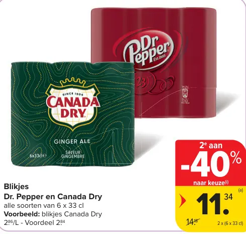 Promotie: Blikjes Dr. Pepper en Canada Dry