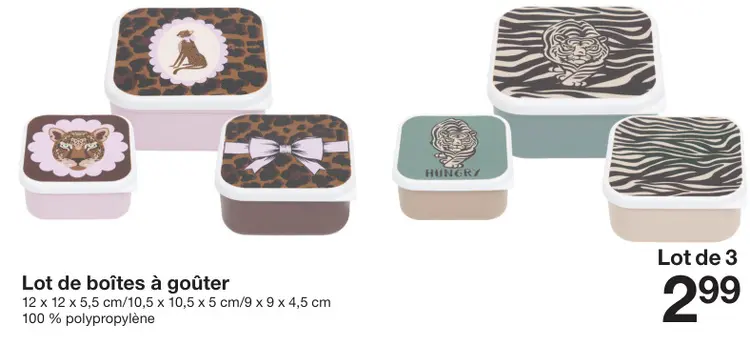 Offre: Lot de boîtes à goûter