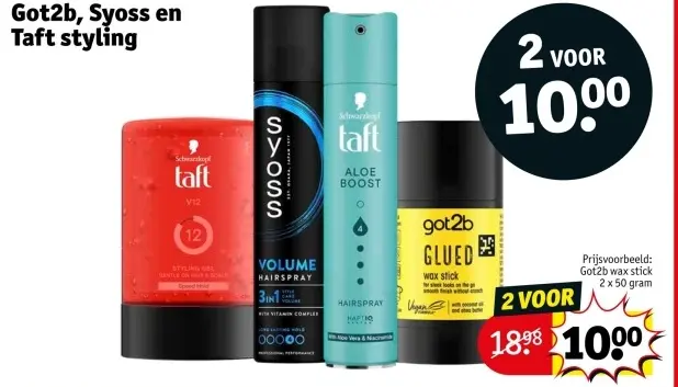 Aanbieding: Got2b, Syoss en Taft styling