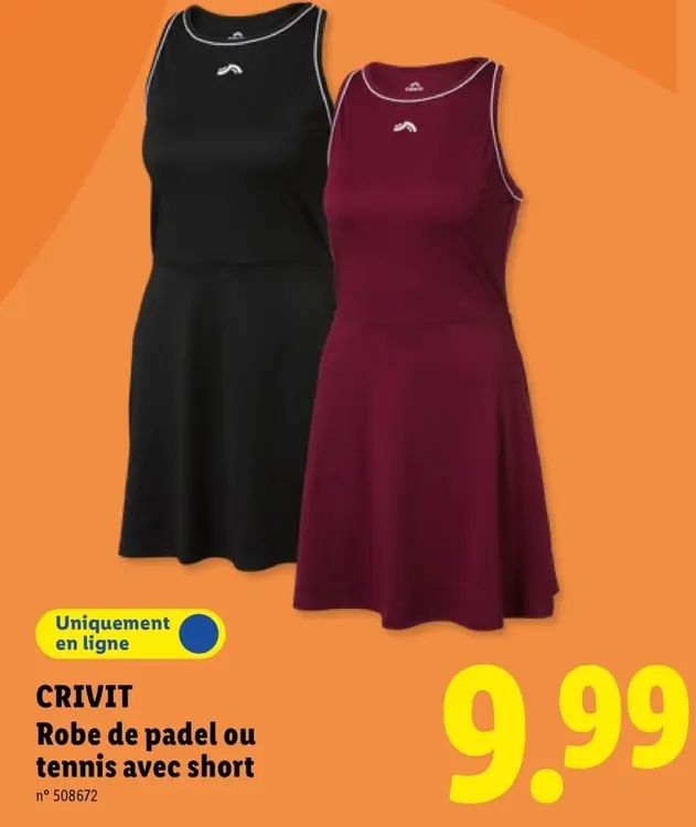 Offre: Robe de padel ou tennis avec short